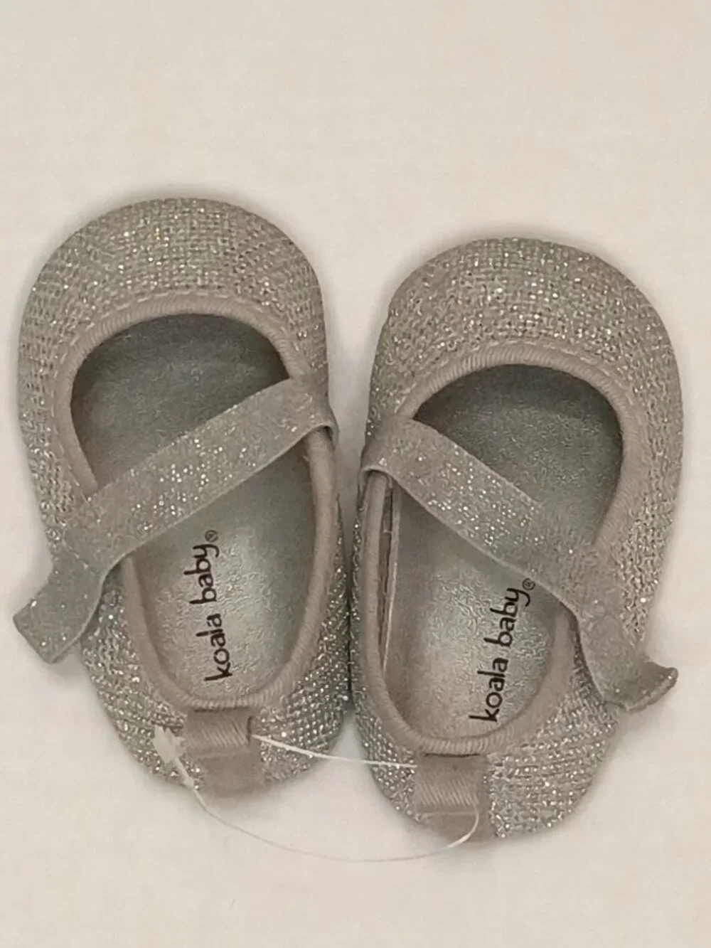 KoalaBaby Girls Shoes Size 3 | Silver Glitter Mary Janes